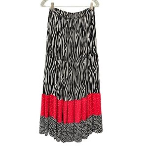 Cactus Flower Broomstick Skirt Sz OSFA Western Animal Print Peasant VINTAGE